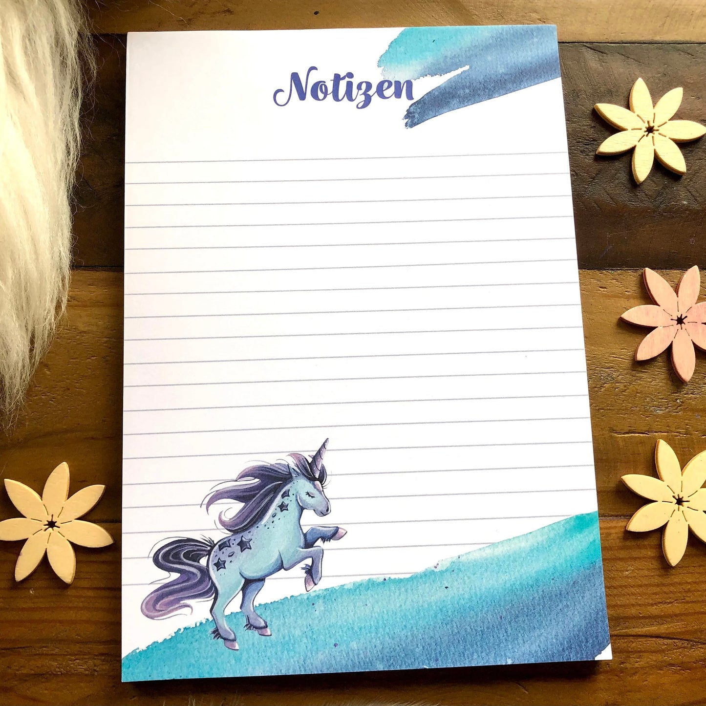 Notizblock Blaues Einhorn A5