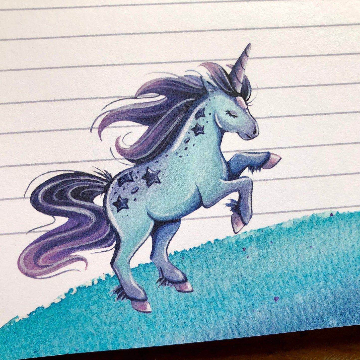 Notizblock Blaues Einhorn A5
