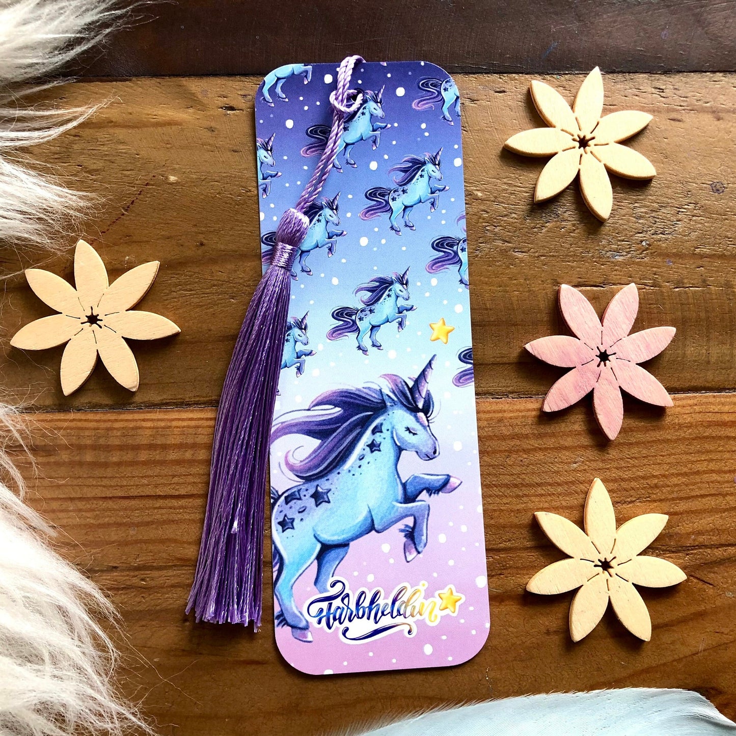 Lesezeichen Blaues Einhorn
