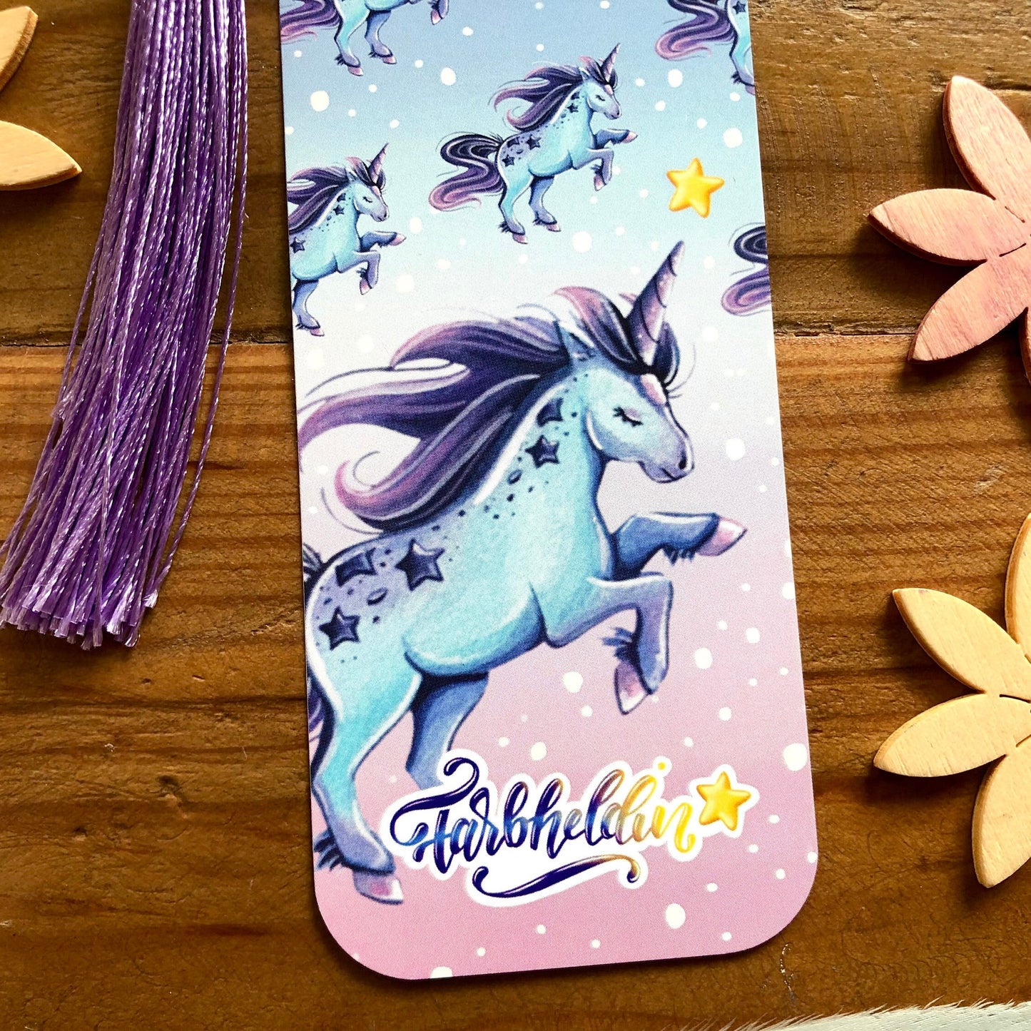 Lesezeichen Blaues Einhorn