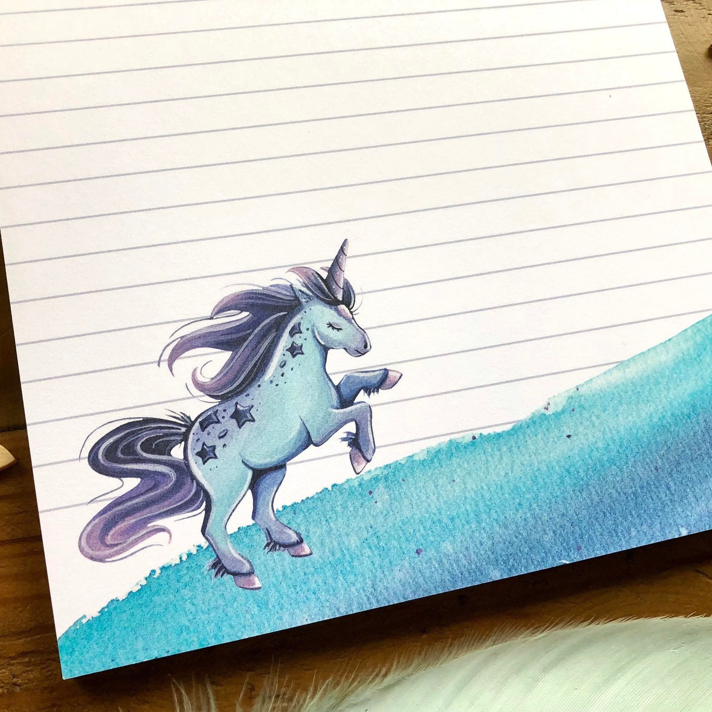Notizblock Blaues Einhorn A5