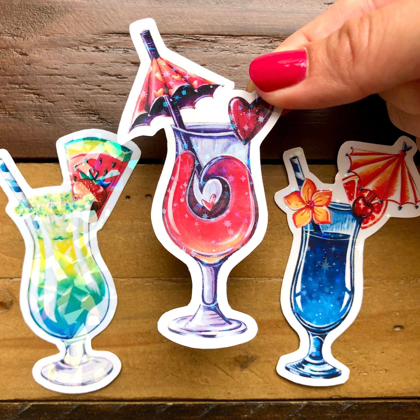 Glitzersticker Cocktails (3er-Set)