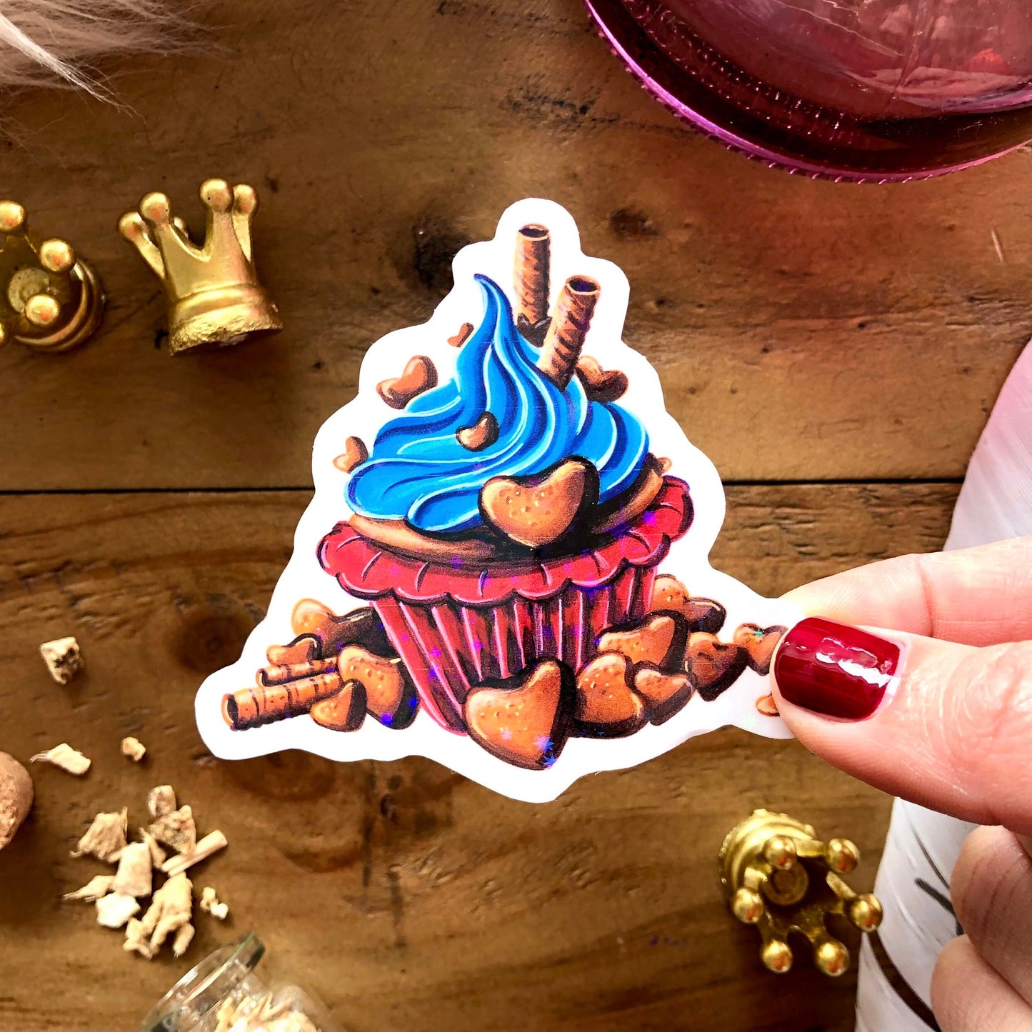 Glitzersticker Cupcake