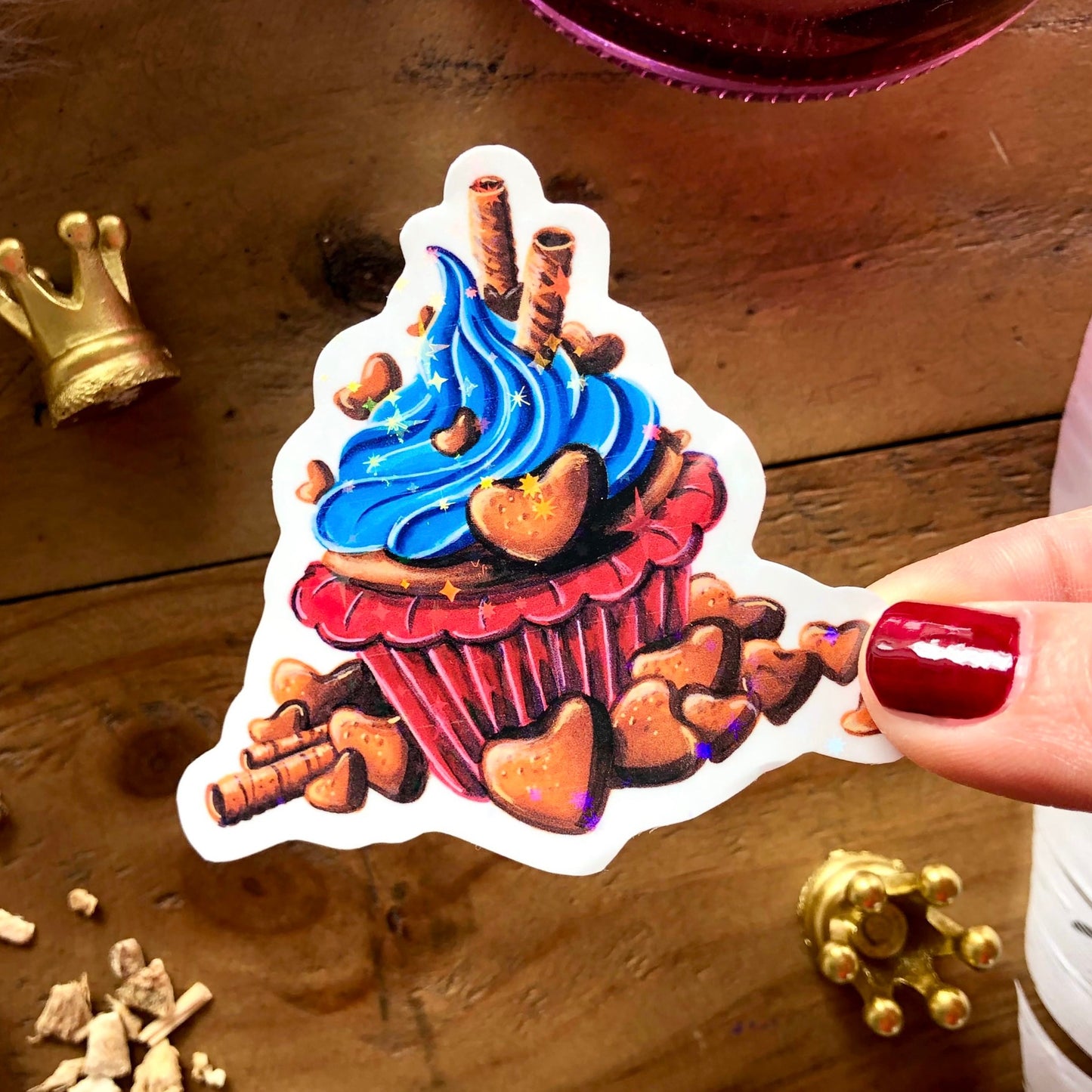 Glitzersticker Cupcake