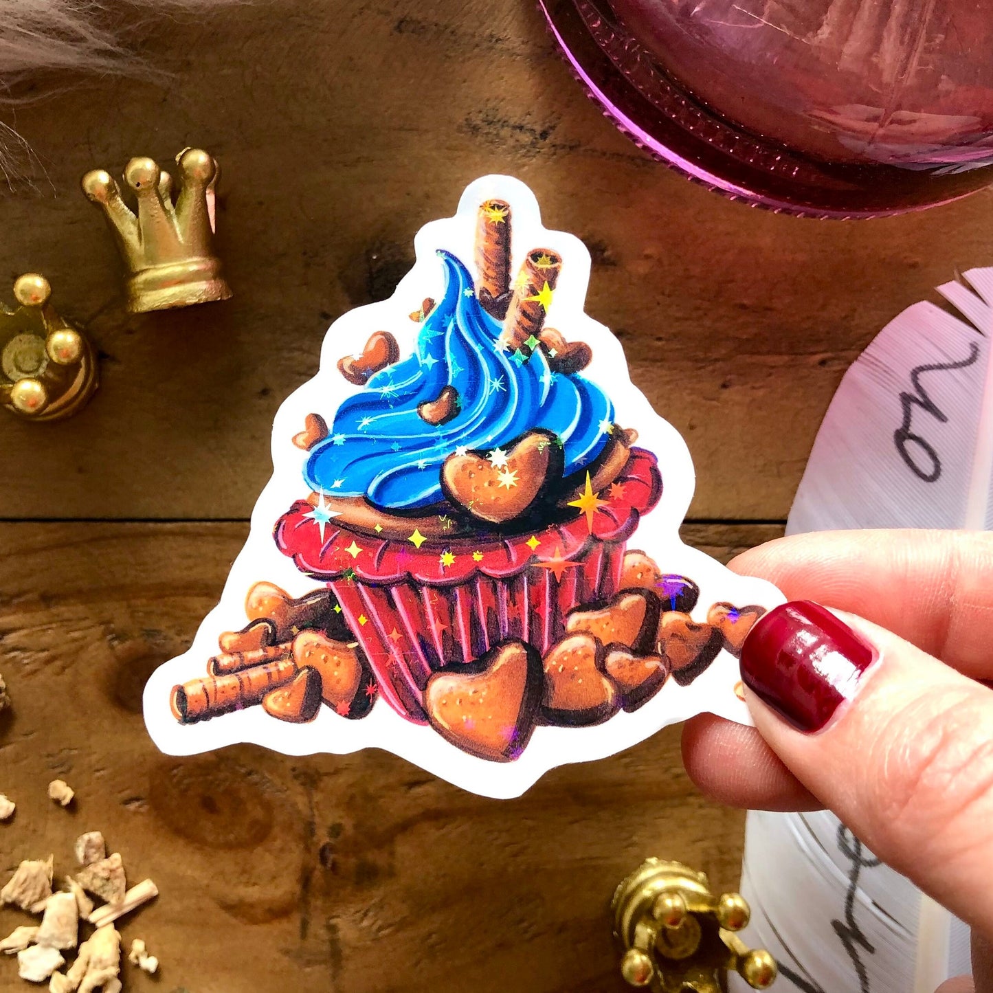 Glitzersticker Cupcake
