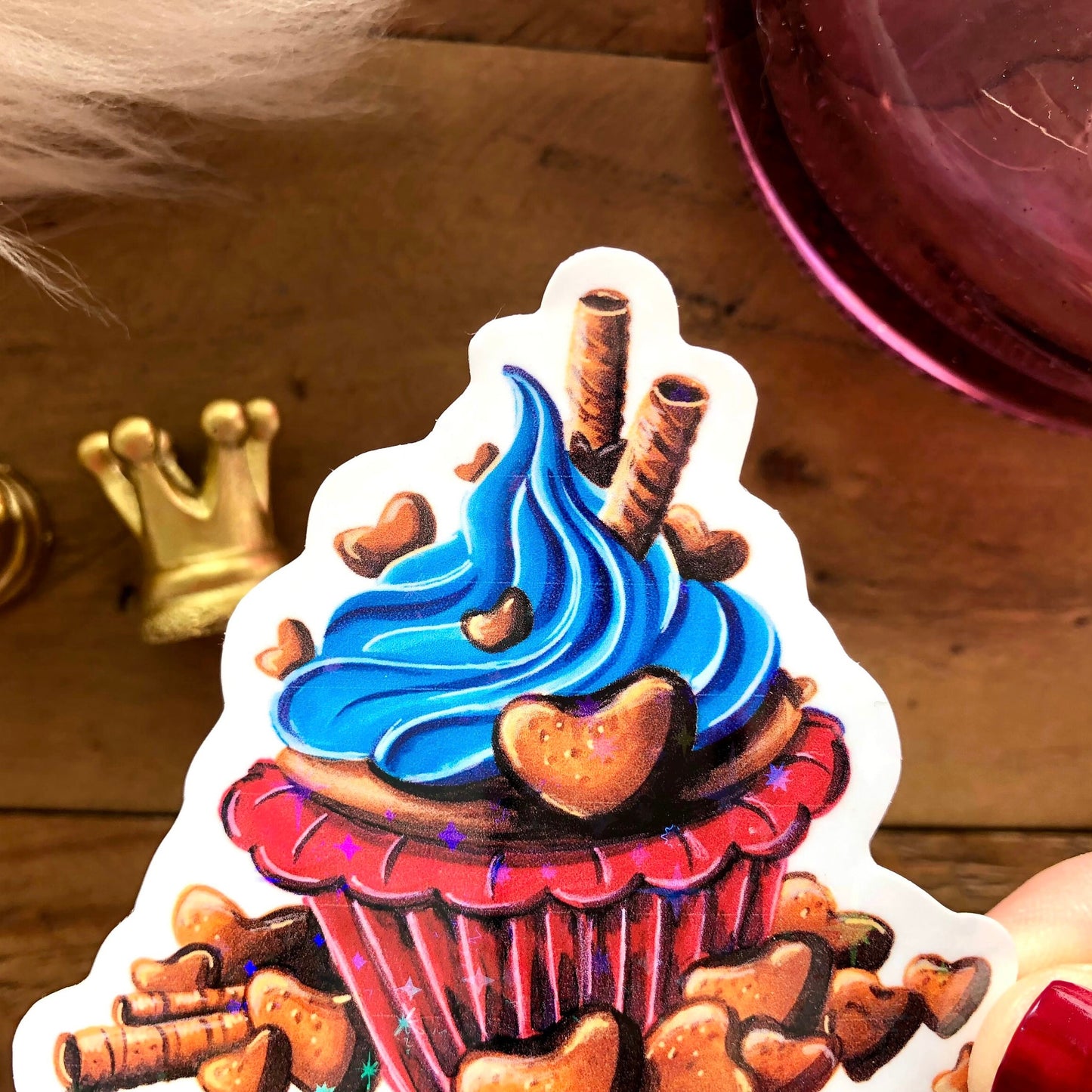 Glitzersticker Cupcake