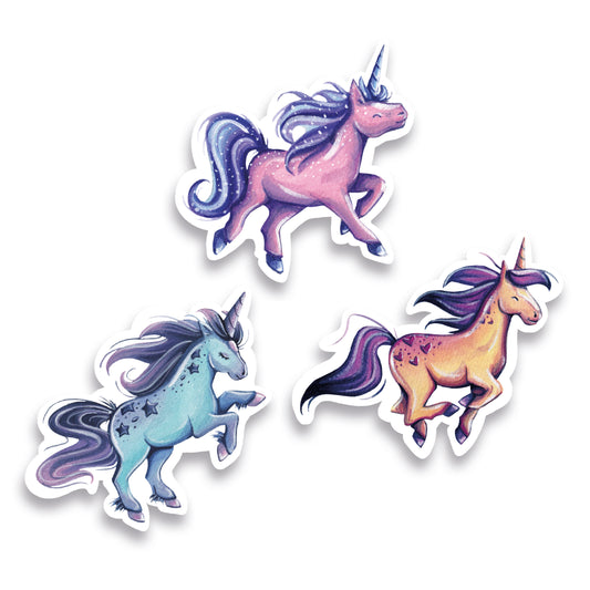 Glitzersticker Einhörner (3er-Set)