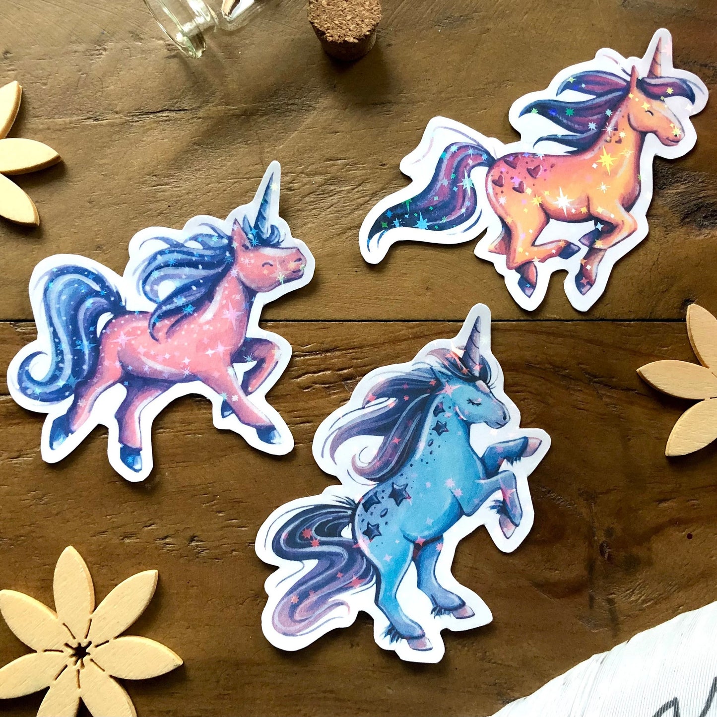 Glitzersticker Einhörner (3er-Set)