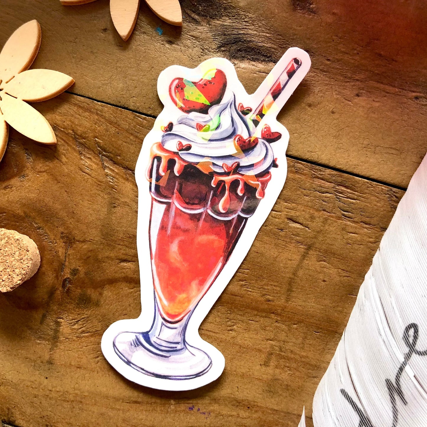 Glitzersticker Eiskaffee