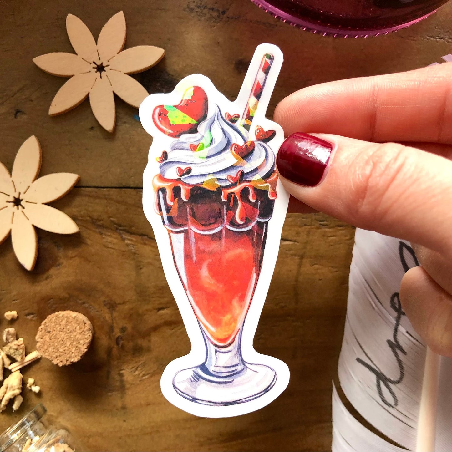 Glitzersticker Eiskaffee