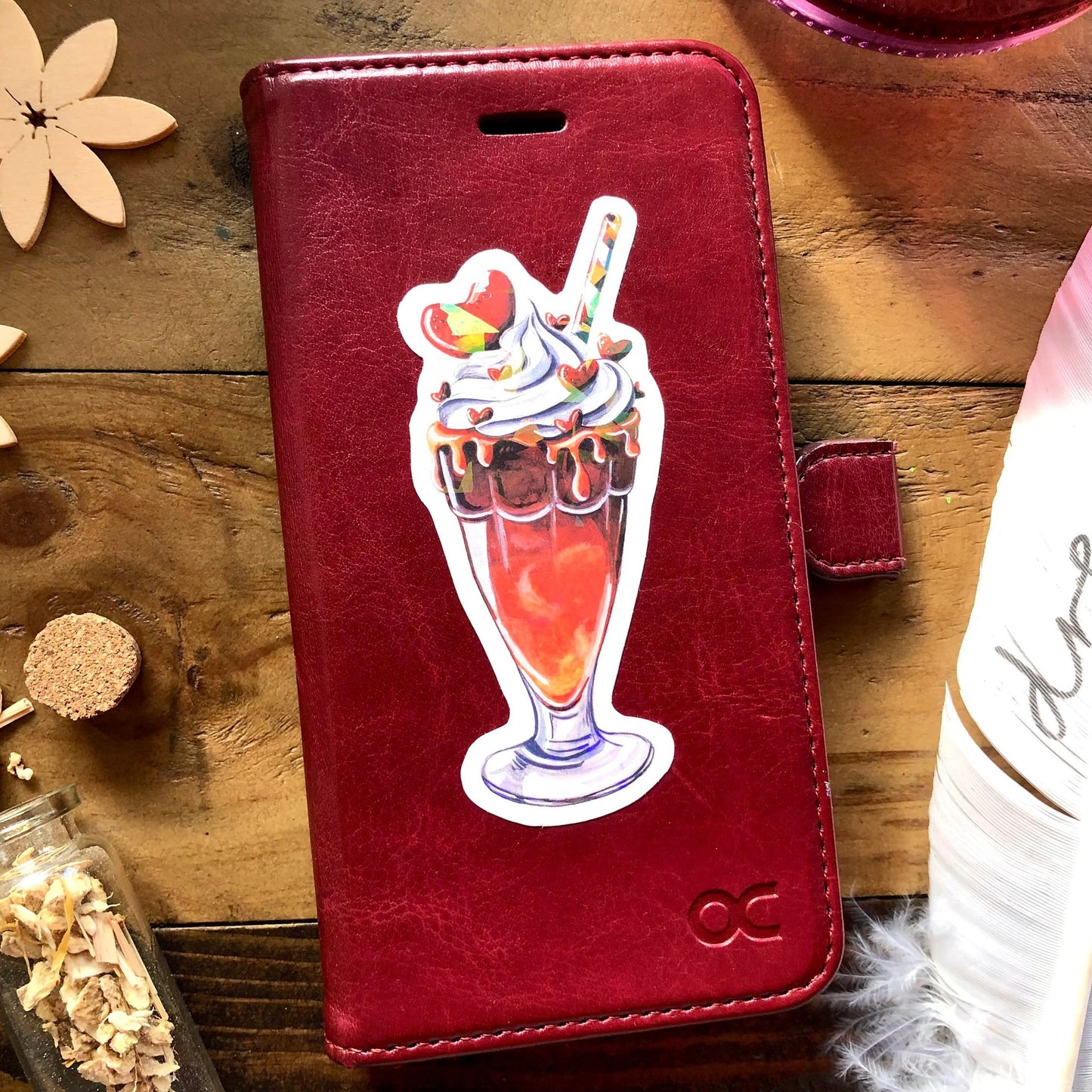 Glitzersticker Eiskaffee