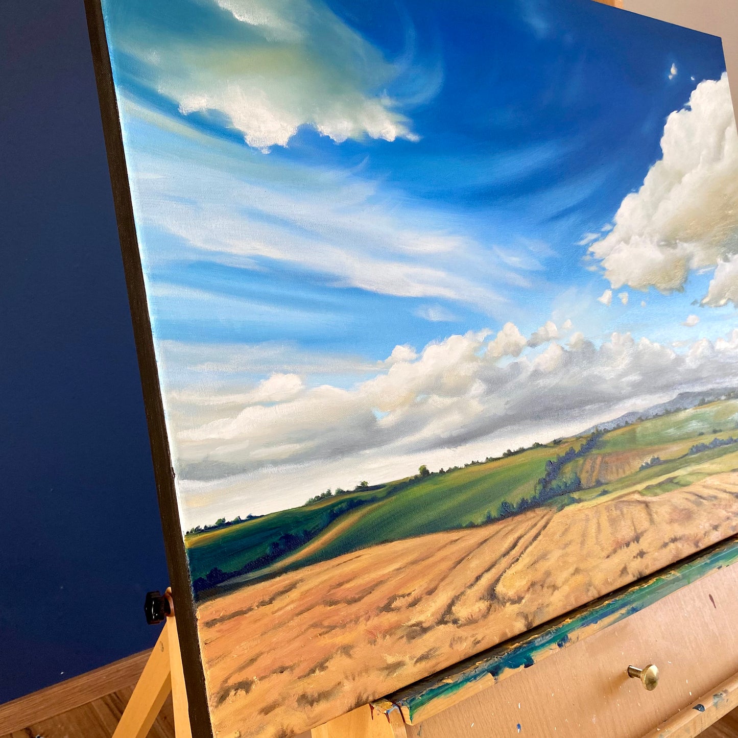 Landschaftsgemälde "Kornfeld" in Öl 60 x 80 cm