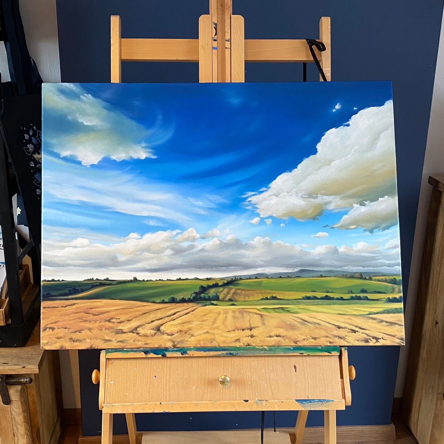 Landschaftsgemälde "Kornfeld" in Öl 60 x 80 cm
