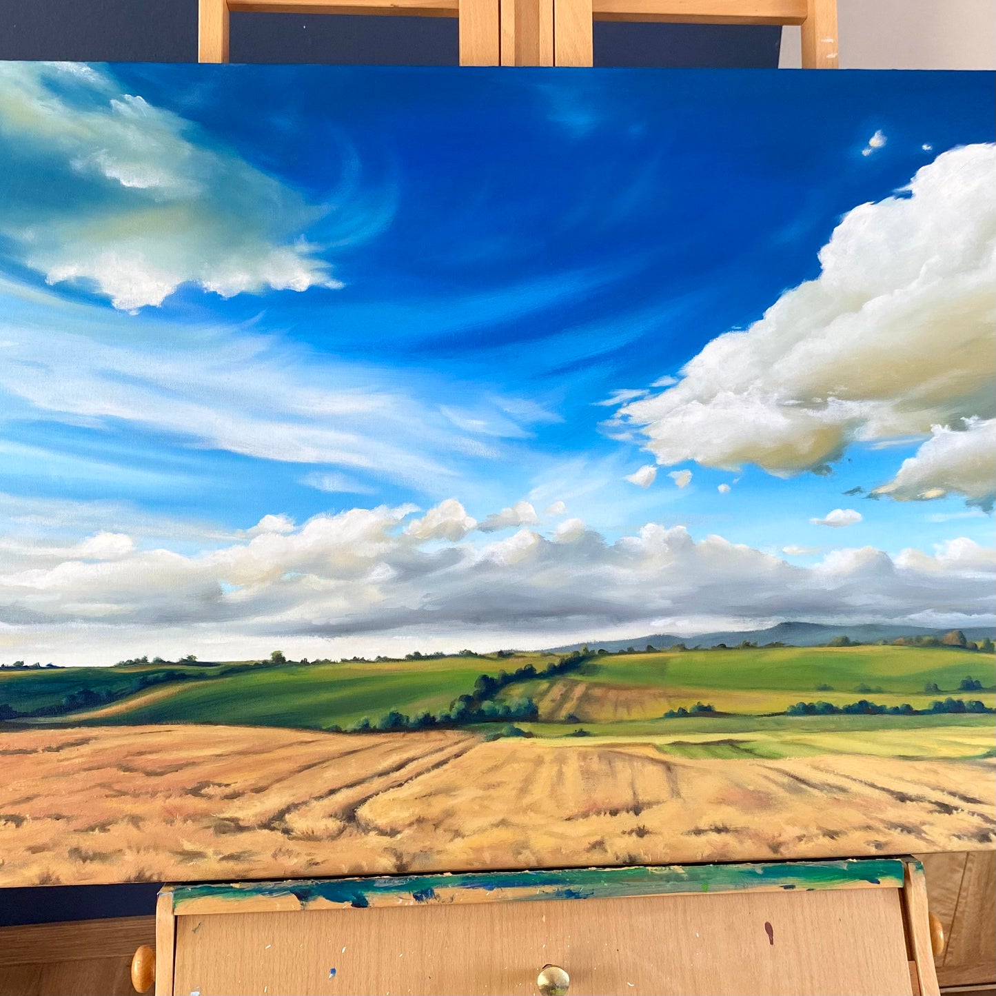 Landschaftsgemälde "Kornfeld" in Öl 60 x 80 cm