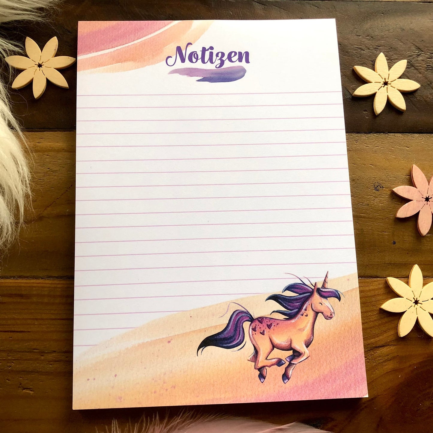 Notizblock Gelbes Einhorn A5