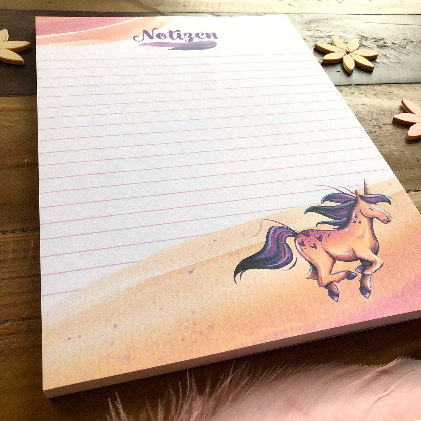 Notizblock Gelbes Einhorn A5