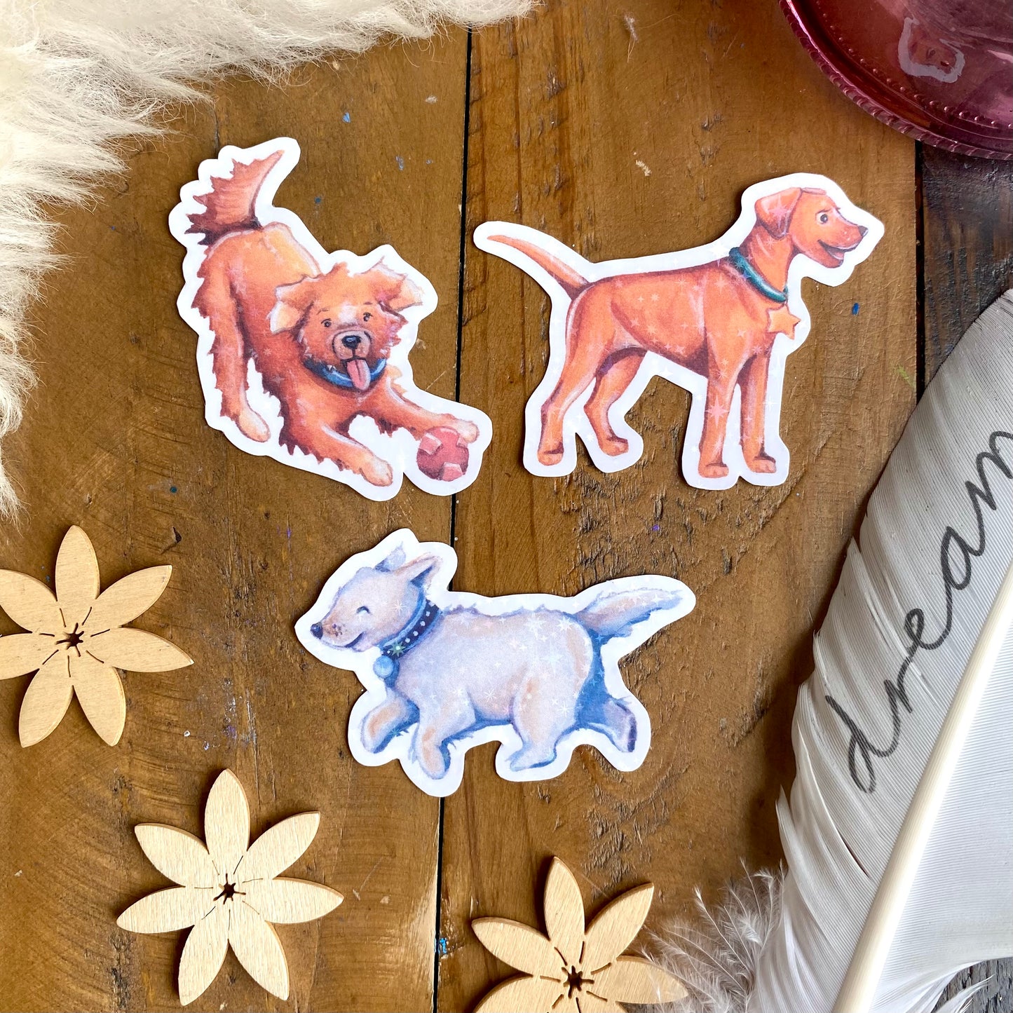 Glitzersticker Hunde (3er-Set)