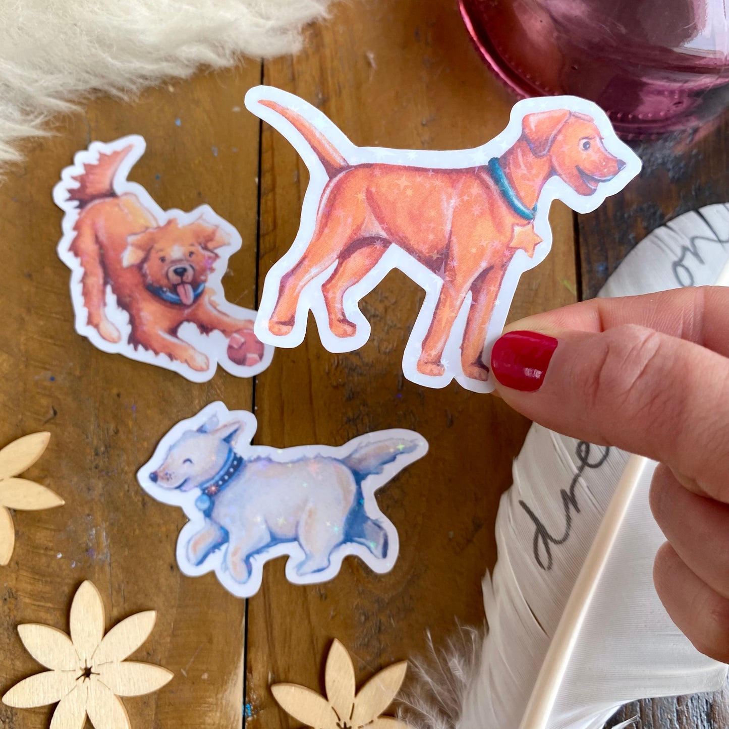 Glitzersticker Hunde (3er-Set)