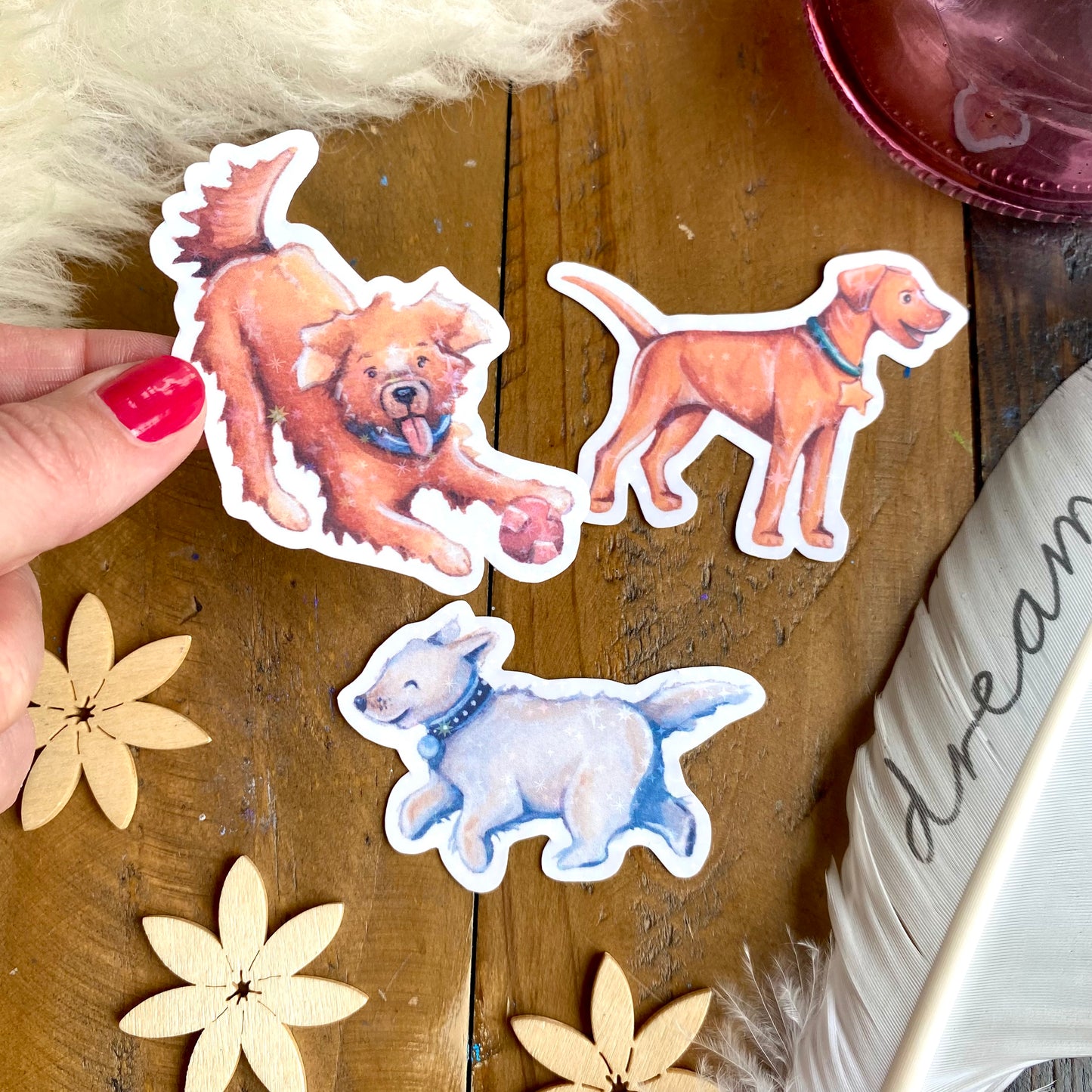 Glitzersticker Hunde (3er-Set)