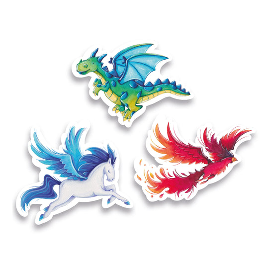 Glitzersticker Fantasiewesen (3er-Set)