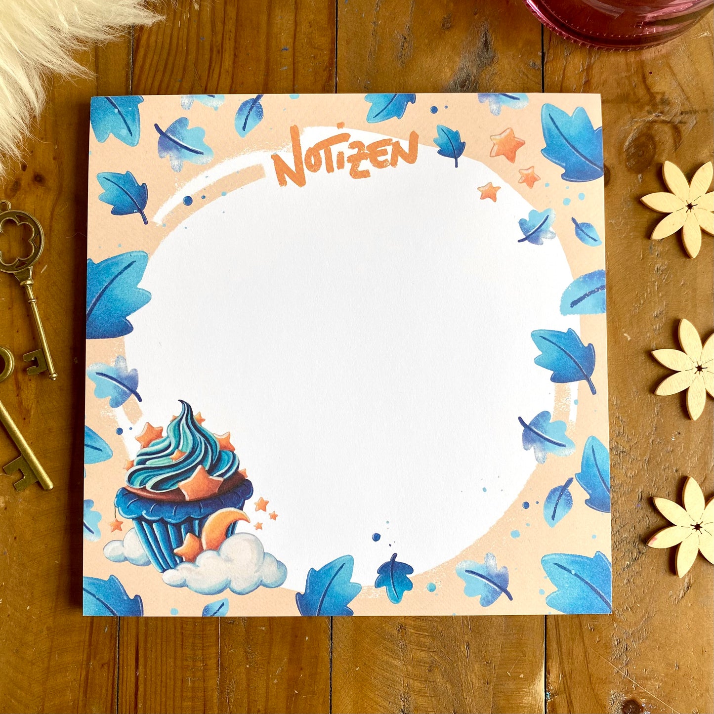 Quadratischer Notizblock Cupcake