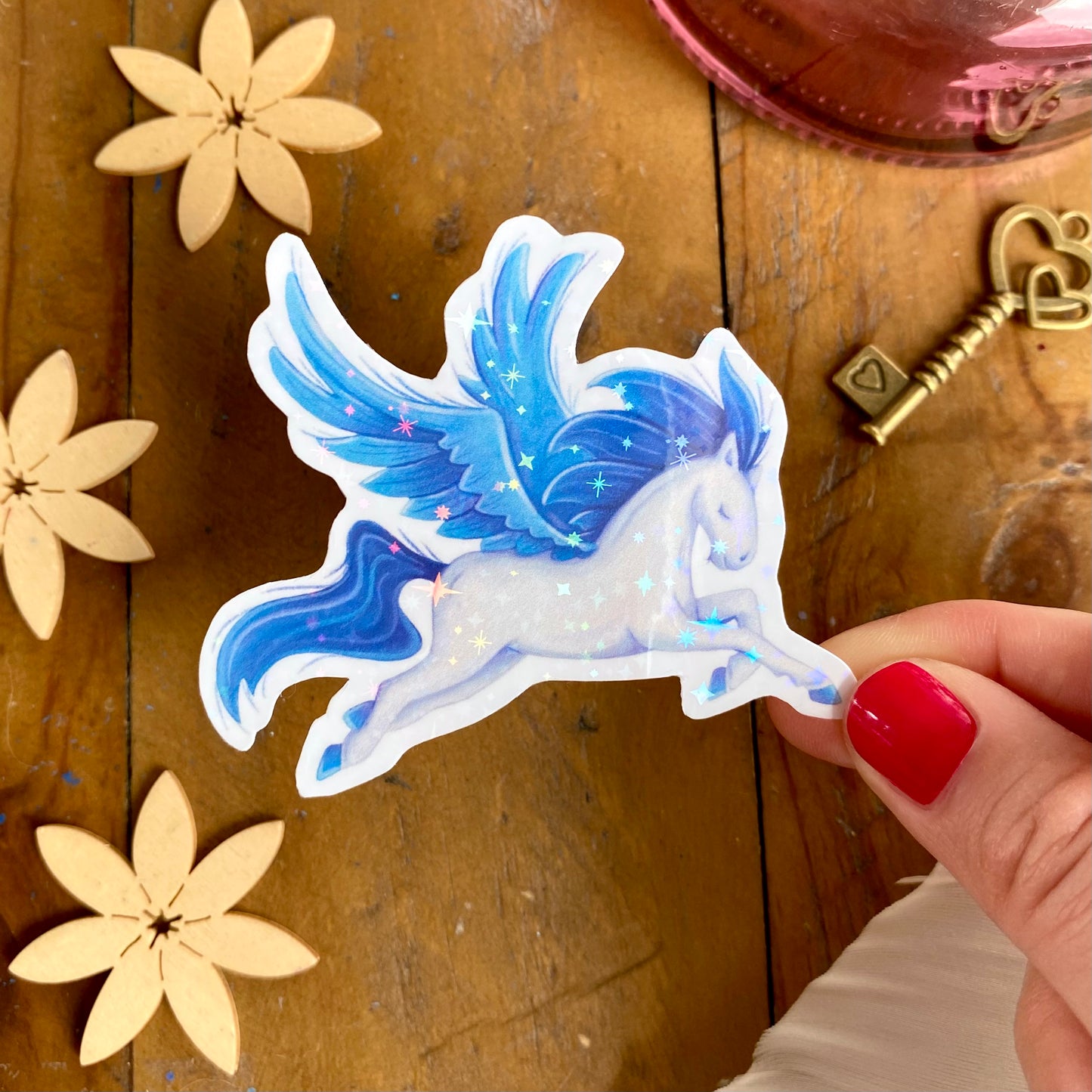 Glitzersticker Pegasus