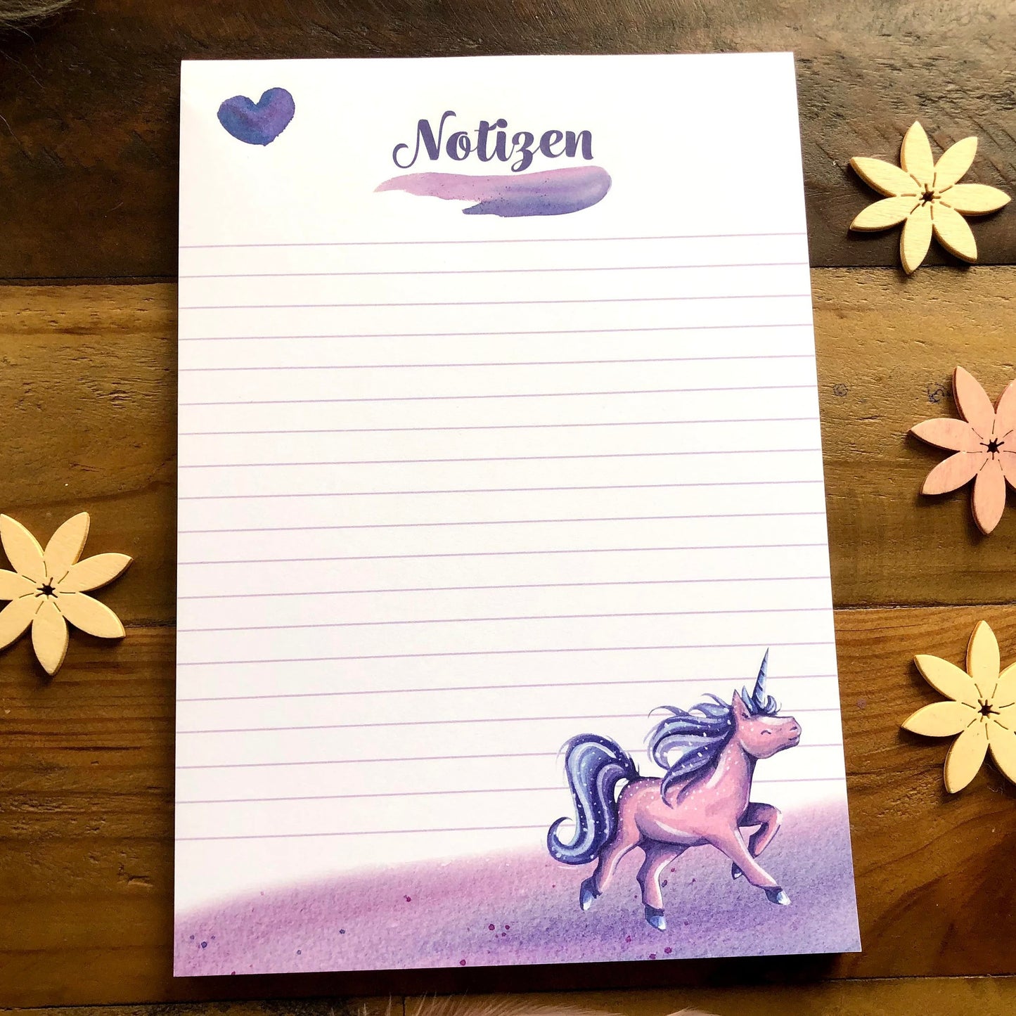 Notizblock Pinkes Einhorn A5
