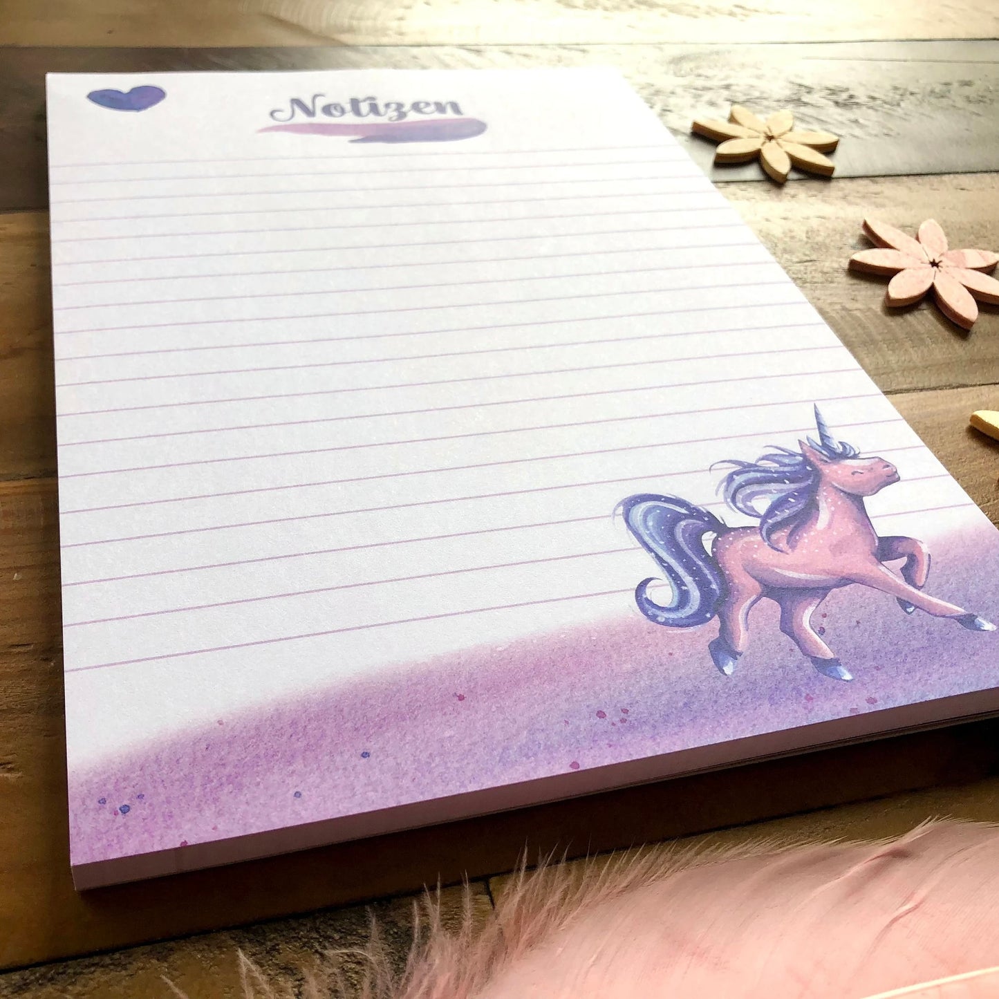 Notizblock Pinkes Einhorn A5