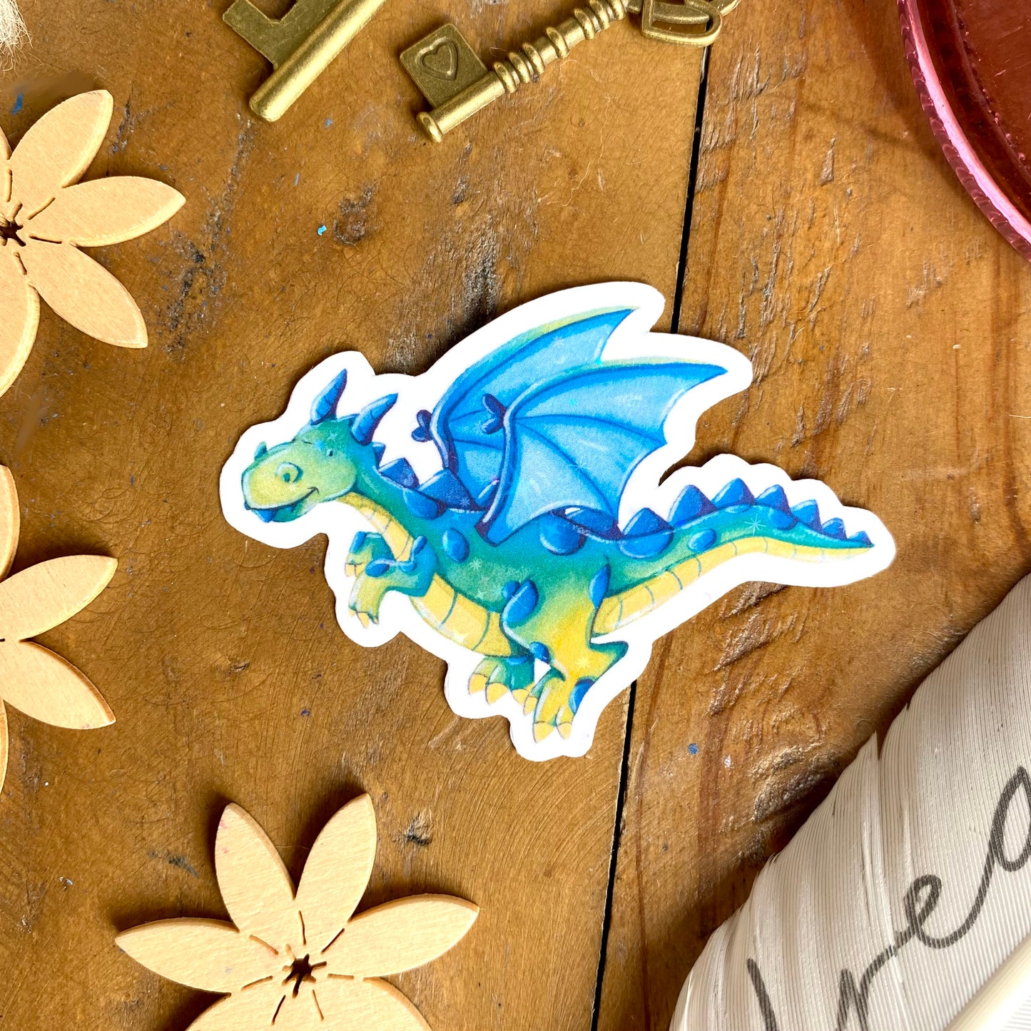 Glitzersticker Drache
