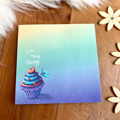 Mini-Block Blauer Cupcake