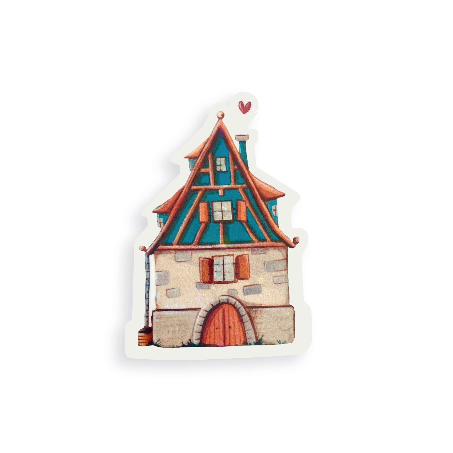 Glitzersticker Fachwerkhaus