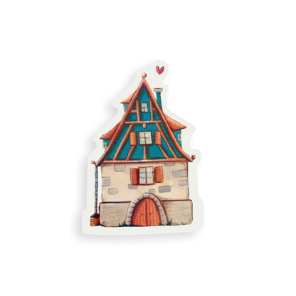 Glitzersticker Fachwerkhaus