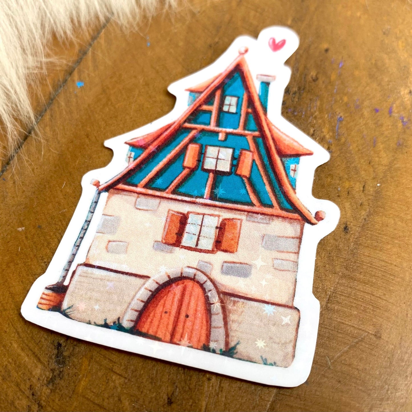 Glitzersticker Fachwerkhaus