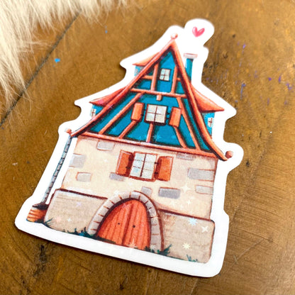 Glitzersticker Fachwerkhaus