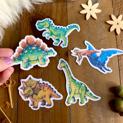 Glitzersticker Dinosaurier (5er-Set)