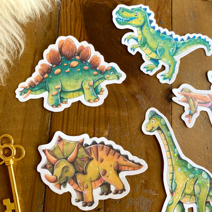 Glitzersticker Dinosaurier (5er-Set)
