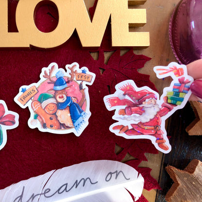 Glitzersticker Weihnachten "Frohes Fest" (3er-Set)