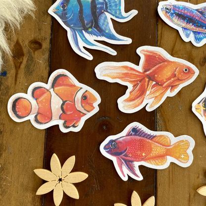 Glitzersticker Bunte Fische (6er-Set)