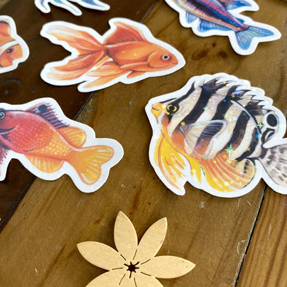 Glitzersticker Bunte Fische (6er-Set)