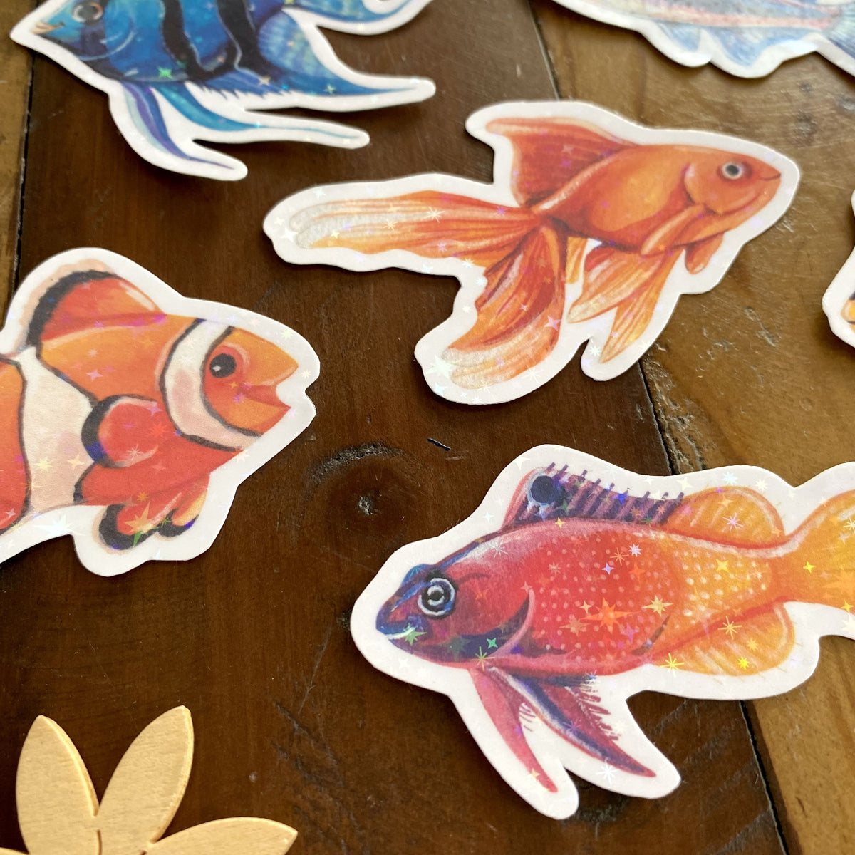 Glitzersticker Bunte Fische (6er-Set)