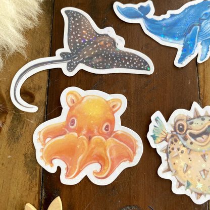 Glitzersticker Meeresbewohner (5er-Set)