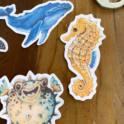 Glitzersticker Meeresbewohner (5er-Set)
