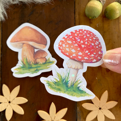 Glitzersticker Pilze (2er-Set)