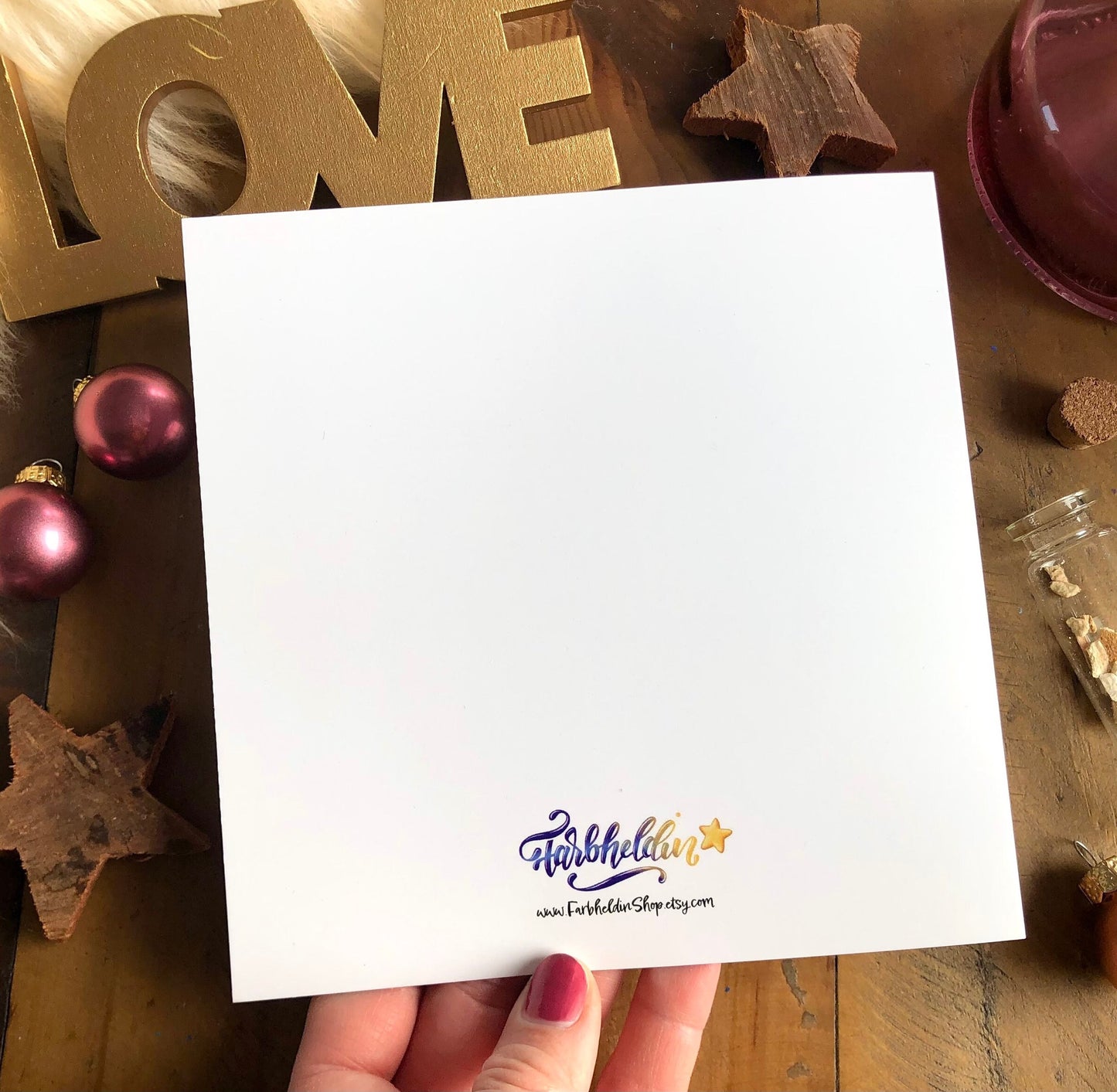 Quadratische Klappkarte "Weihnachtskranz"