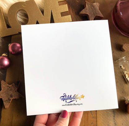 Quadratische Klappkarte "Weihnachtskranz"