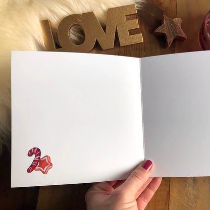 Quadratische Klappkarte "Weihnachtskranz"