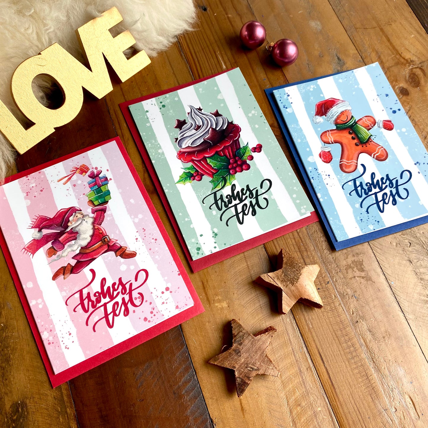 Weihnachtskarte Din A6 (3er-Set)