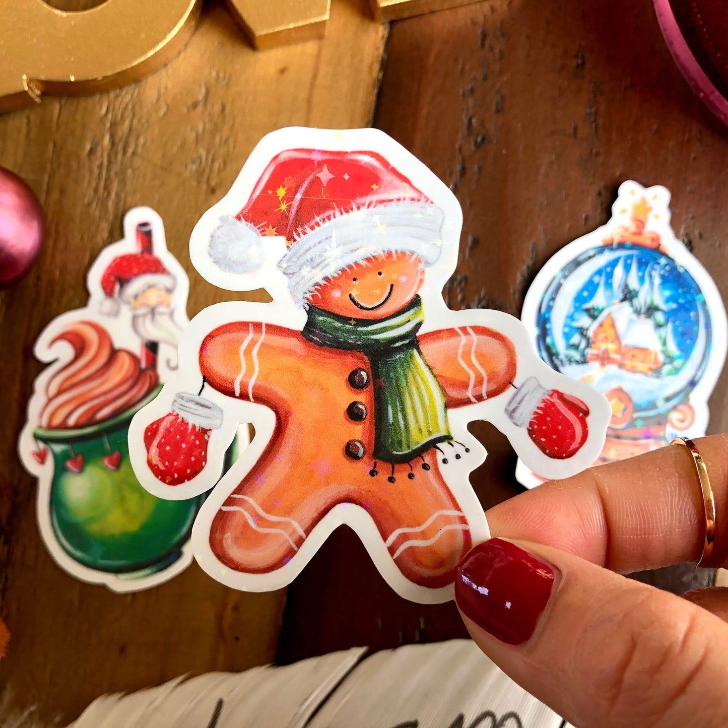 Glitzersticker "Süße Weihnachten" (3er-Set)
