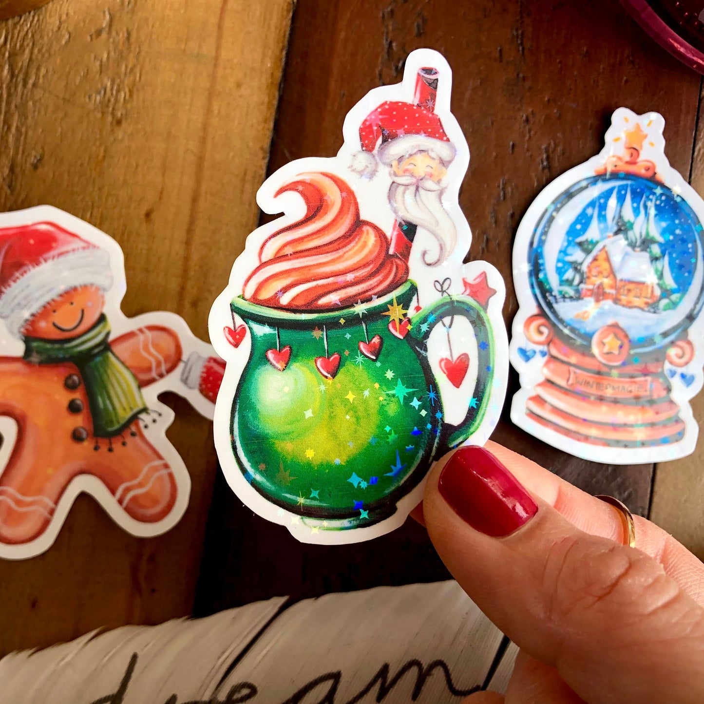 Glitzersticker "Süße Weihnachten" (3er-Set)