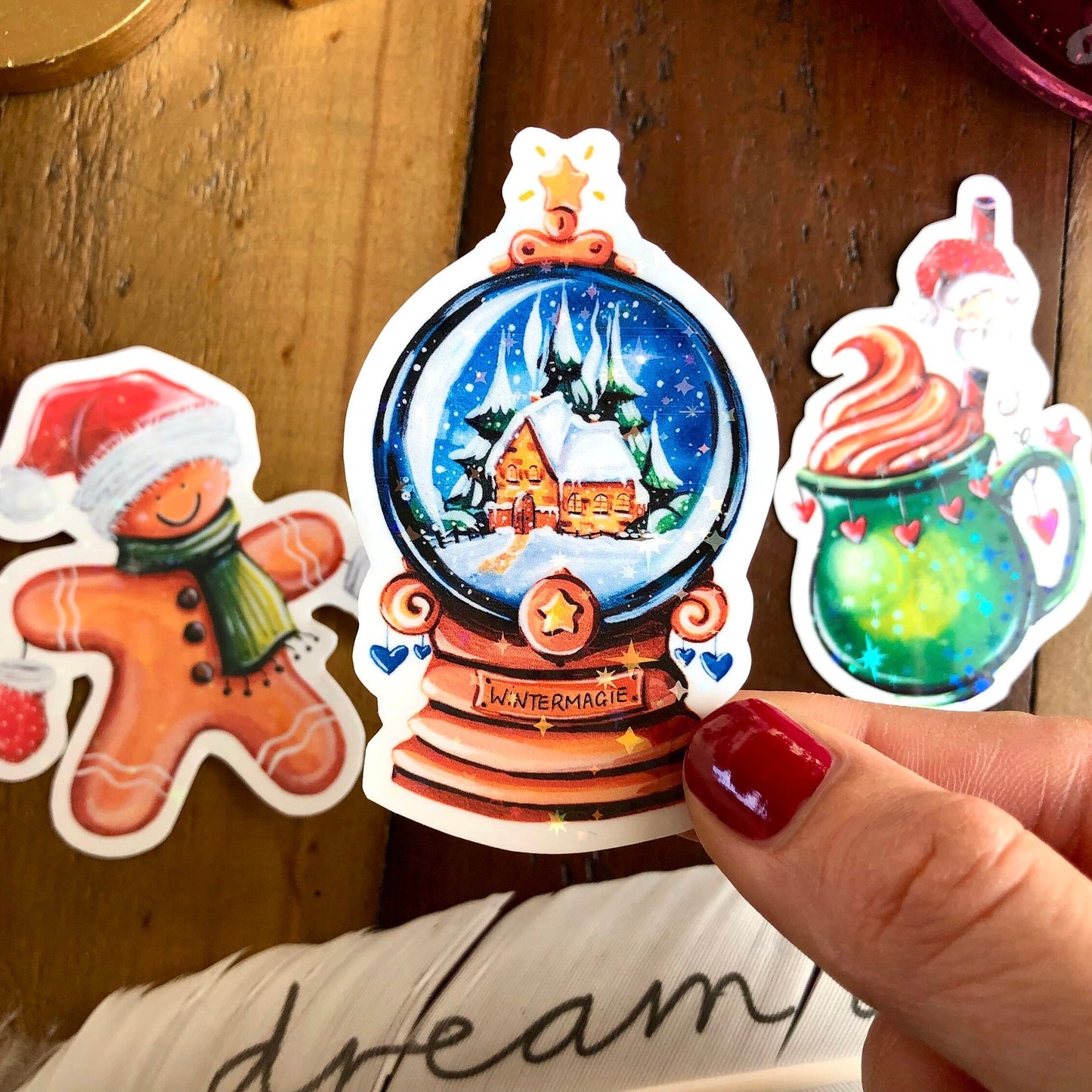 Glitzersticker "Süße Weihnachten" (3er-Set)